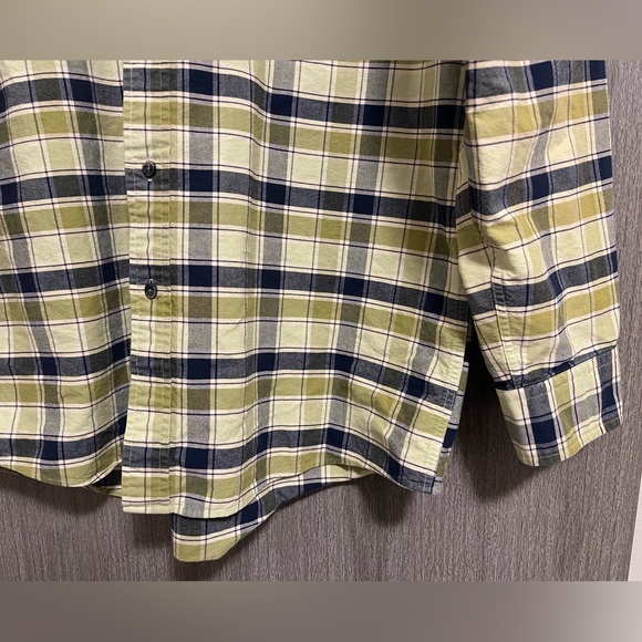 Nordstrom PURE STUFF Button Up Shirt - Green & Blue Plaid - Size Large - Picture 6 of 11
